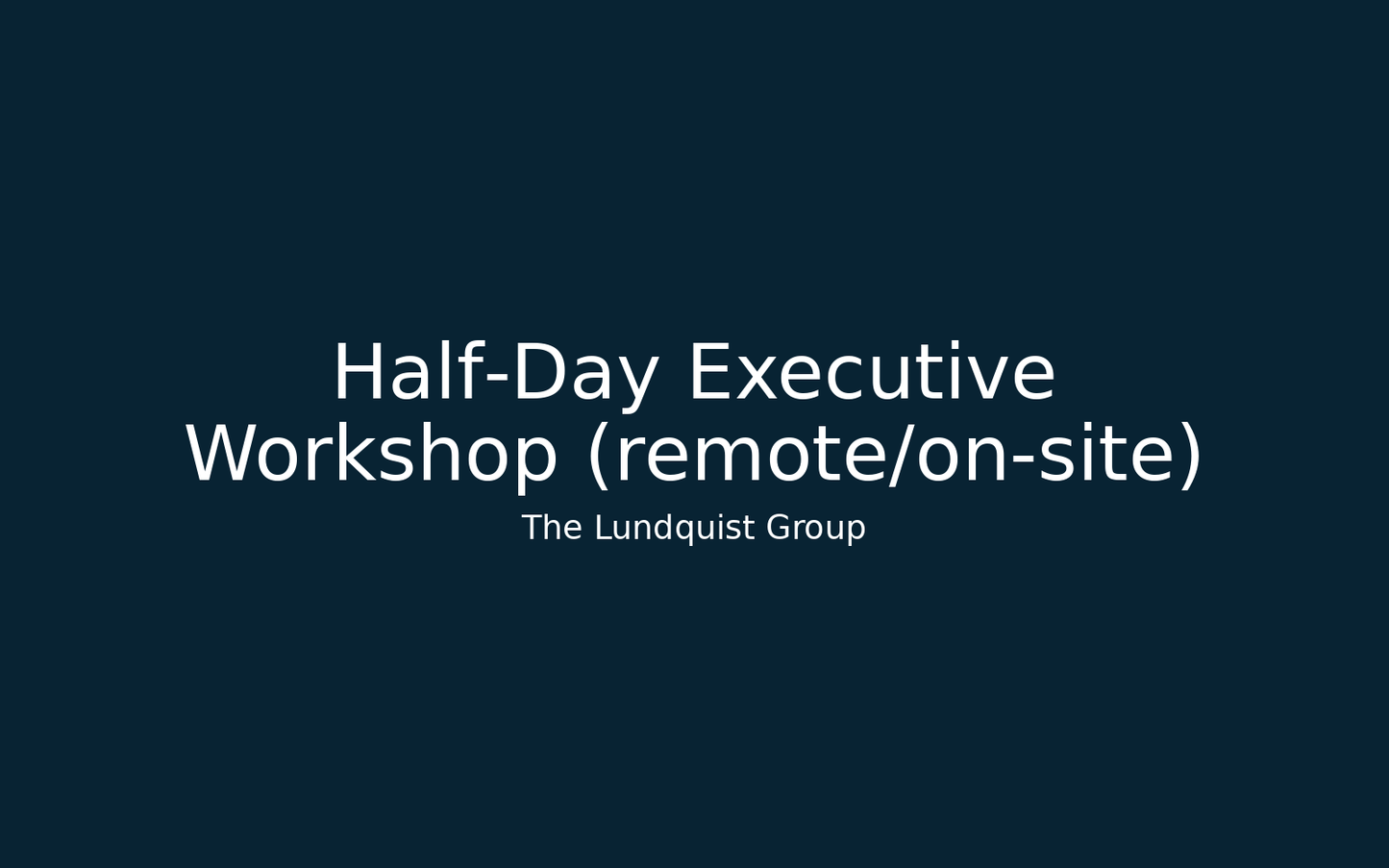 Half‑Day Executive Workshop