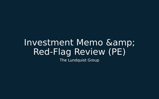 Investment Memo & Red‑Flag Review (PE)
