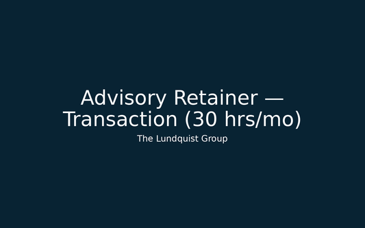 Advisory Retainer — Transaction (30 hrs/mo)