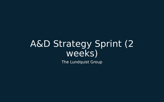 A&D Strategy Sprint (2 weeks)