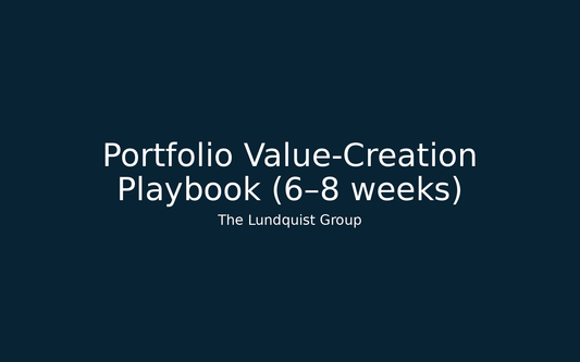 Portfolio Value‑Creation Playbook (6–8 weeks)